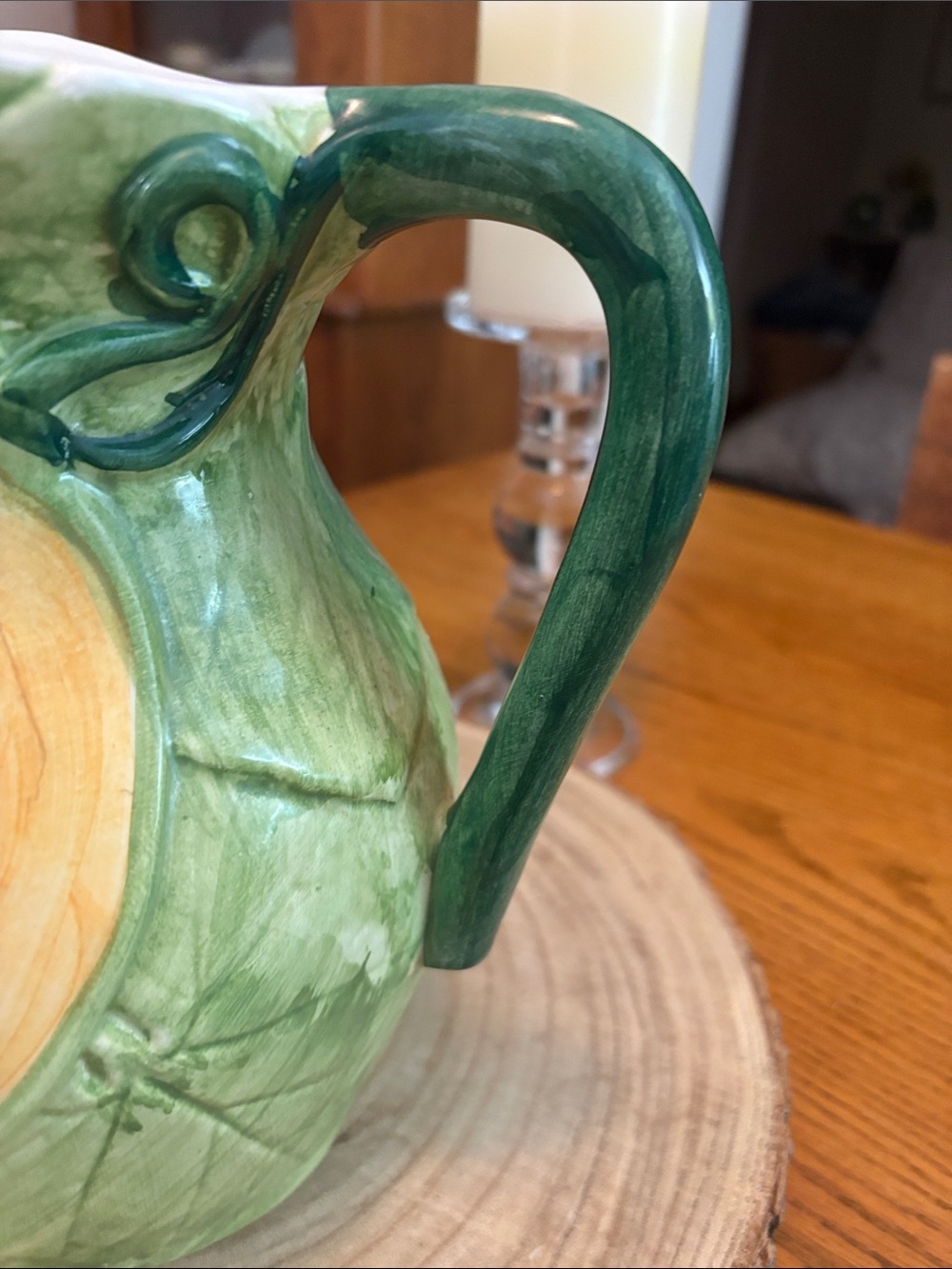 Vintage Cantaloupe Pitcher Vase, Made by Valli Ceramiche, Italy - Picture 6 of 10